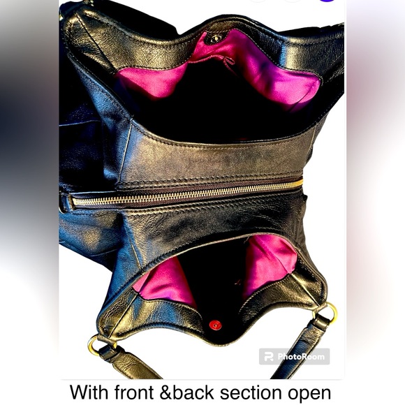 Coach Leather Madison Bag She’s a Black Beauty EUC Fuchsia interior EUC - Picture 4 of 13